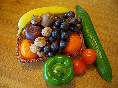 Frutas y verduras que contienen vitamina C.